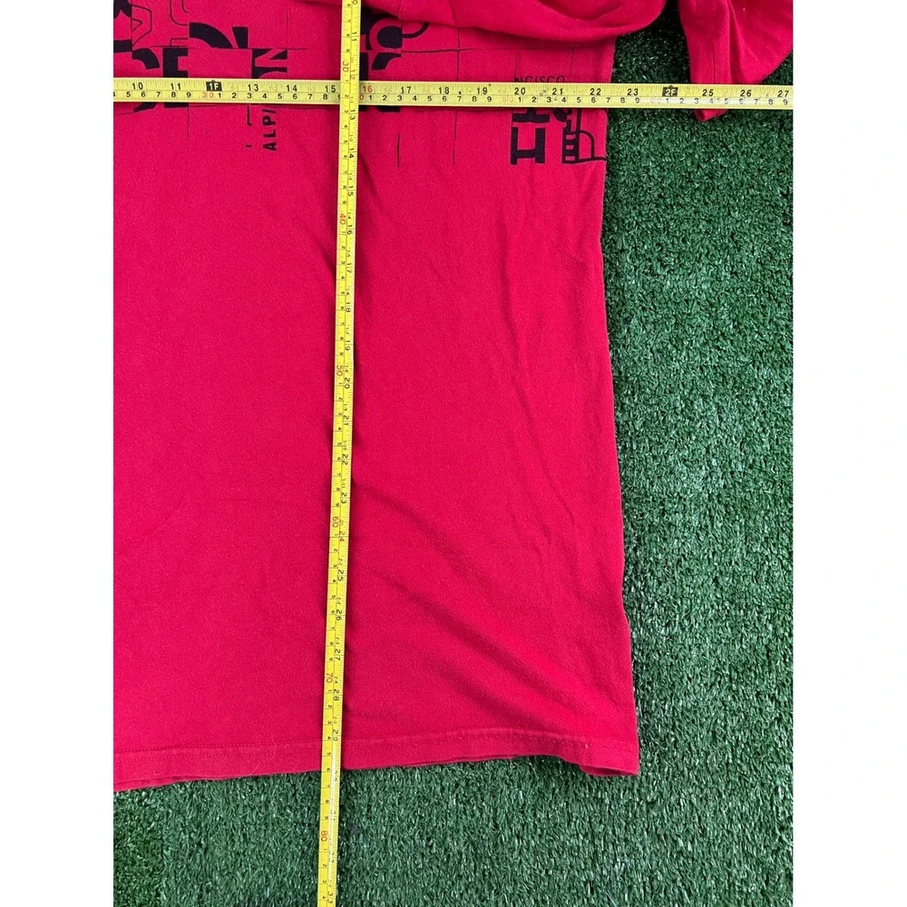The North Face Mens Red Graphic Long Sleeve Tee Shirt Large Standard‎ Fit